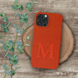 Funda Para iPhone 15 Pro Max Patrón de textura de cuero sintético de baloncesto