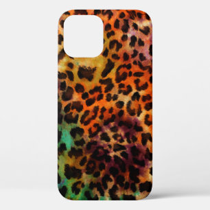 Funda Para iPhone 12 patrón de textura de leopardo colorido abstracto