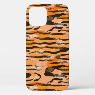 Funda Para iPhone 12 Patrón de tigre impecable y color melocotón