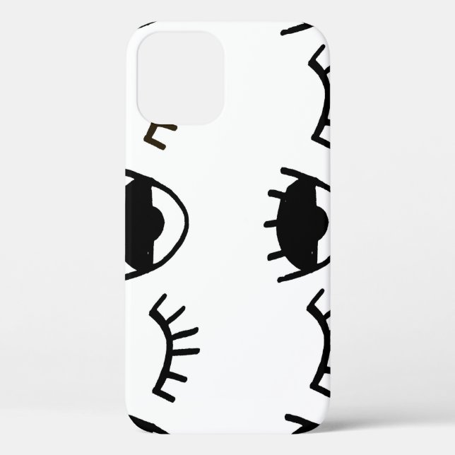 Funda De Case-Mate Para iPhone Patrón de tinta de ojos pintados a mano (Reverso )