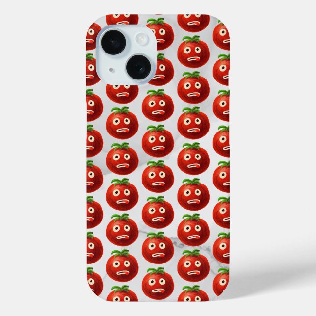 Funda De Case-Mate Para iPhone Patrón de tomate gracioso - Arte vegetal Personali (Reverso )