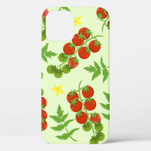 Funda Para iPhone 12 Patrón de tomate sin foco. Impresión vegetal. Vint