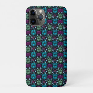 Funda Para iPhone 11 Pro Patrón de Tortuga Marina y Flor de Loto