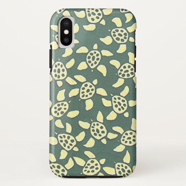 Funda De Case-Mate Para iPhone patrón de tortuga verde (Reverso)