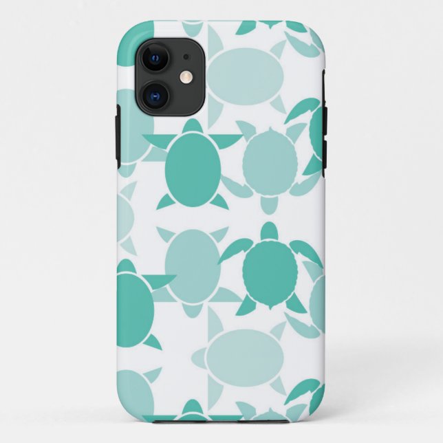 Funda De Case-Mate Para iPhone Patrón de tortuga Verde azulada (Reverso)