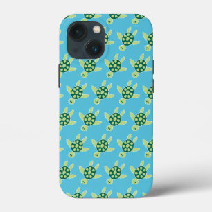 Funda Para iPhone 13 Mini Patrón de tortugas de baño Azul