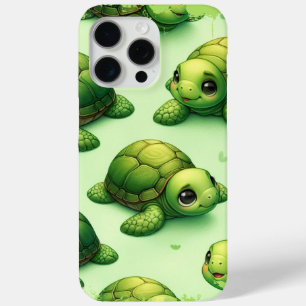 Funda Para iPhone 15 Pro Max Patrón de tortugas felices