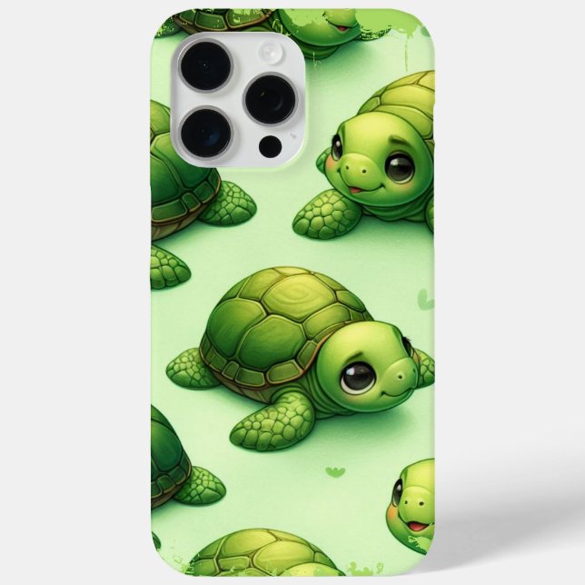 Funda De Case-Mate Para iPhone Patrón de tortugas felices (Reverso )