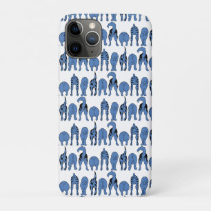 Funda Para iPhone 11 Pro Patrón de Traseros de Perro Azul