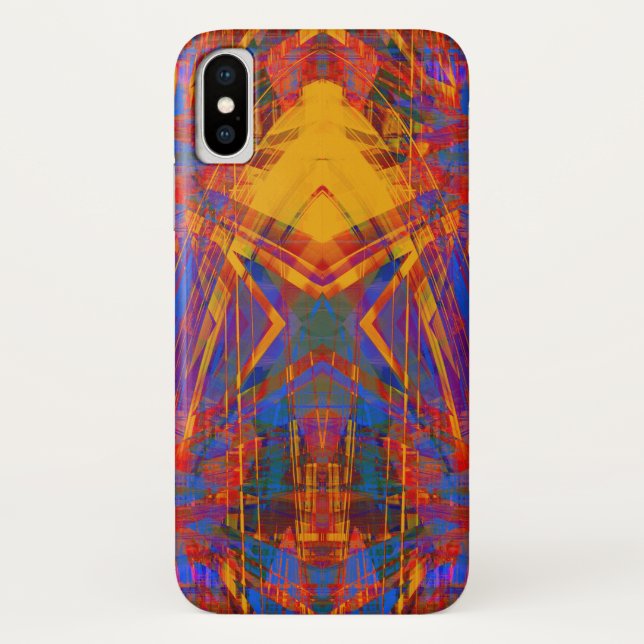 Funda De Case-Mate Para iPhone Patrón de trazos de luz roja (Reverso)