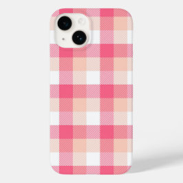 Funda Para iPhone 14 De Case-Mate Patrón de trazos de tartán rosado