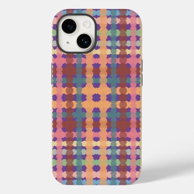 Funda De Case-Mate Para iPhone Patrón de trenzado de color pastel con puntos (Reverso )