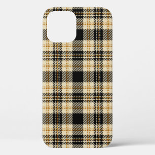 Funda Para iPhone 12 Patrón de trenzado negro beige marrón