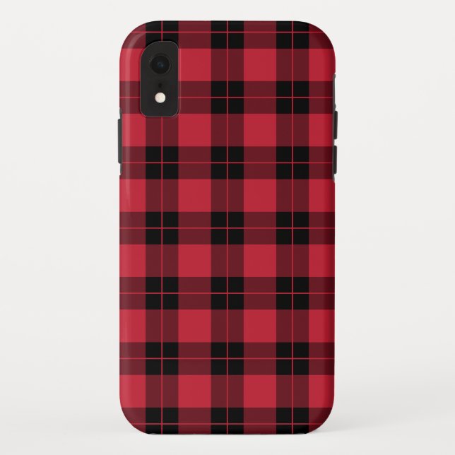 Funda De Case-Mate Para iPhone Patrón de trenzado negro rojo moderno (Reverso)