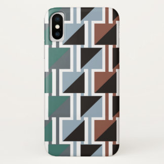 Funda Para iPhone X Patrón de triange retro y geométrico cuadrado
