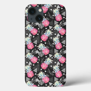Funda Para iPhone 13 Patrón de triángulo de piña texturado