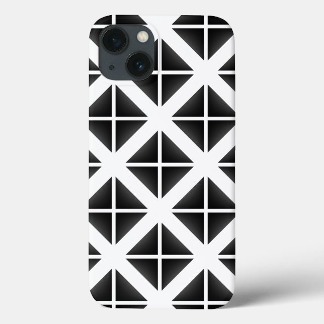 Funda De Case-Mate Para iPhone Patrón de triángulo negro de moda (Reverso)