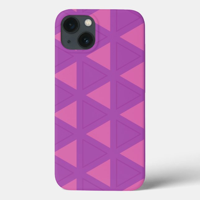 Funda De Case-Mate Para iPhone Patrón de triángulo púrpura moderno (Reverso)