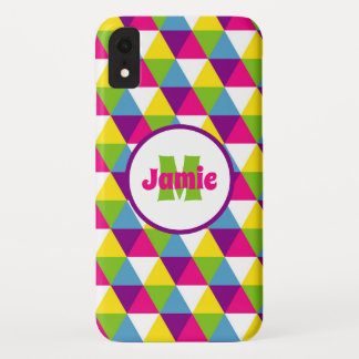 Funda Para iPhone XR Patrón de triángulos coloridos personalizados