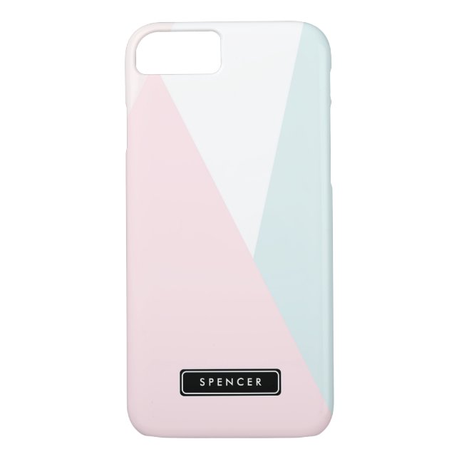 Funda De Case-Mate Para iPhone Patrón de triángulos modernos | Pastel personaliza (Reverso)