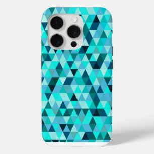 Funda Para iPhone 15 Pro Patrón de triángulos Verde azulados modernos