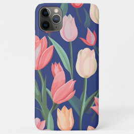 Funda Para iPhone 11 Pro Max Patrón de tulipanes.