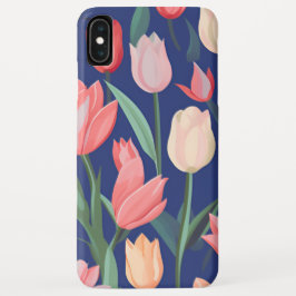Funda Para iPhone XS Max Patrón de tulipanes.