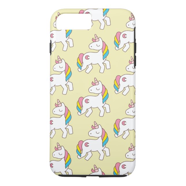 Funda De Case-Mate Para iPhone Patrón de unicornio amarillo pastel (Reverso)