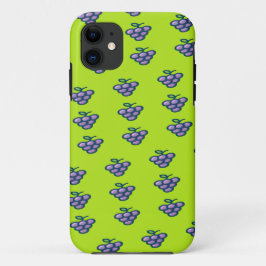 Funda Para iPhone 11 Patrón de uvas moradas en verde