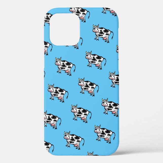 Funda De Case-Mate Para iPhone Patrón de vaca Personalizado suave en azul (Reverso )