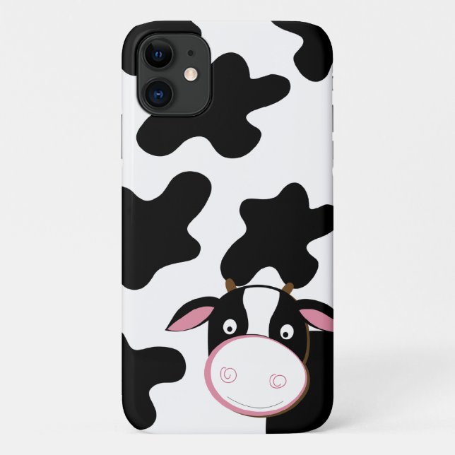 Funda De Case-Mate Para iPhone Patrón de vacas blancas negras de vaca lechera (Reverso)