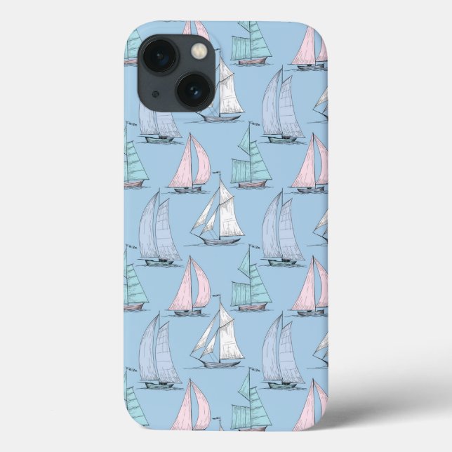 Funda De Case-Mate Para iPhone Patrón de velero 1 (Reverso)