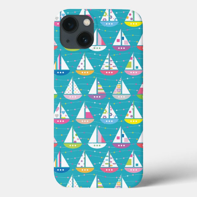 Funda De Case-Mate Para iPhone Patrón de velero Pastel (Reverso)