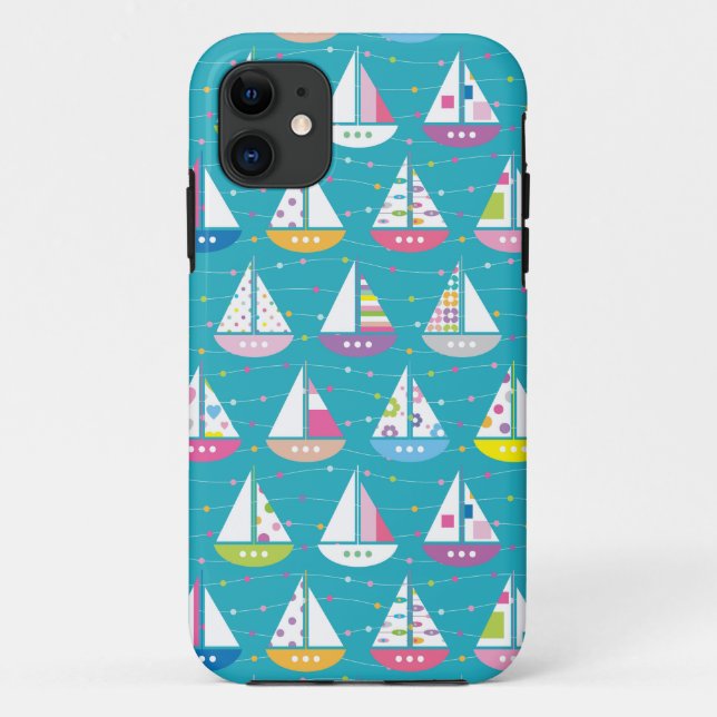 Funda De Case-Mate Para iPhone Patrón de velero Pastel (Reverso)