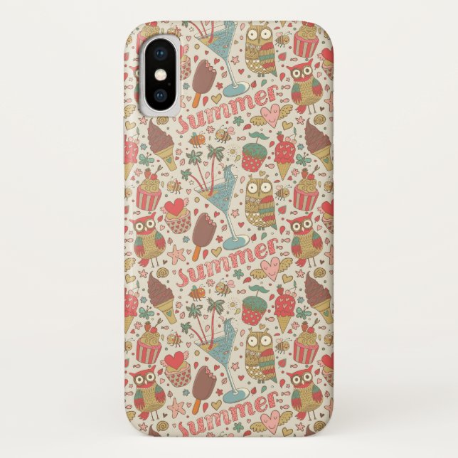 Funda De Case-Mate Para iPhone Patrón De Verano Con Helado (Reverso)
