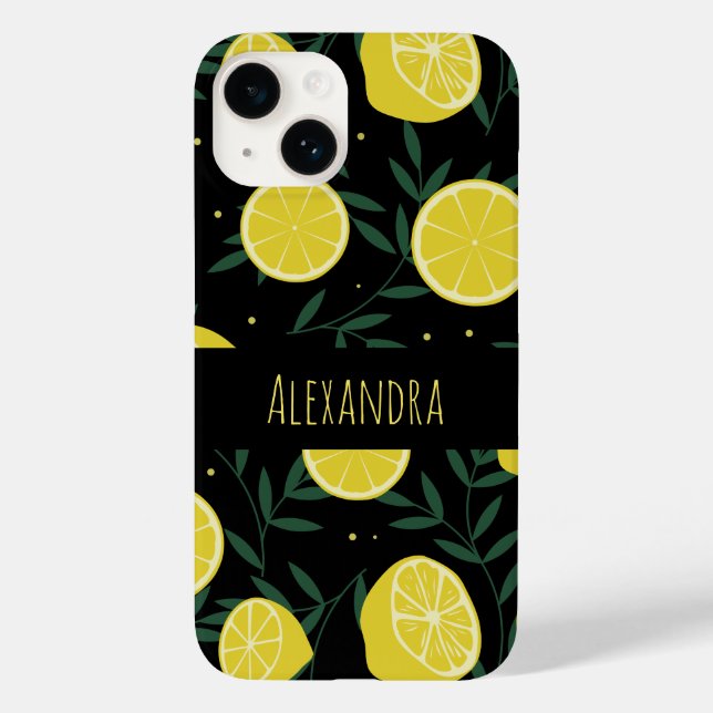 Funda De Case-Mate Para iPhone Patrón de verano de frutas oscuras y personalizada (Reverso )