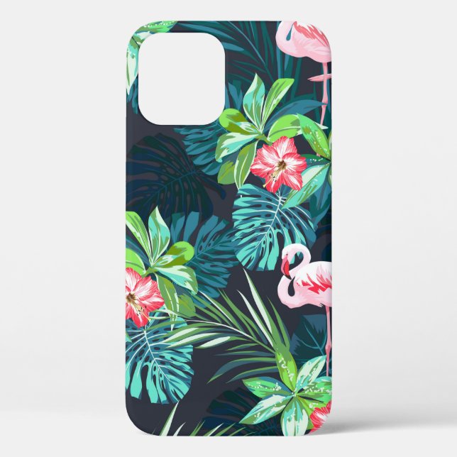 Funda De Case-Mate Para iPhone Patrón de verano tropical sin soldadura con flamin (Reverso )