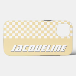 Funda Para iPhone 13 Patrón de verificación amarillo