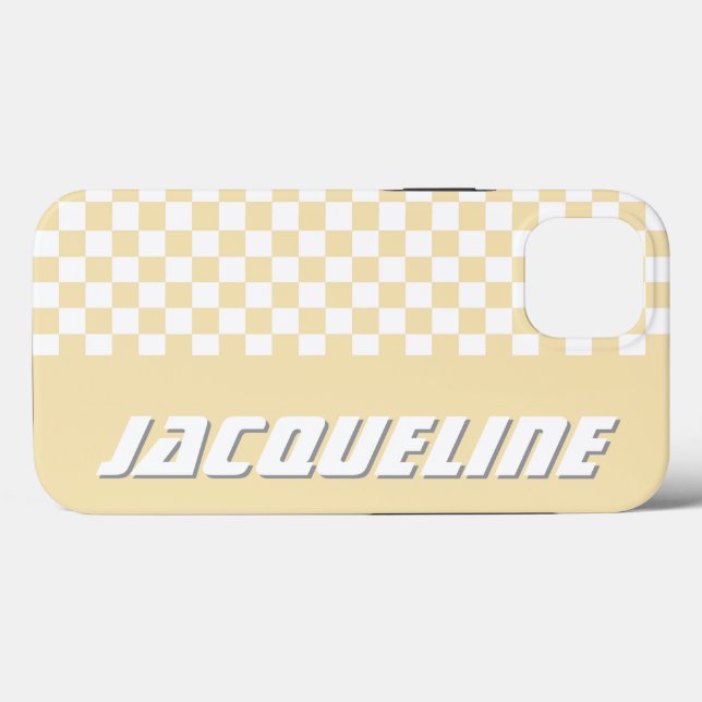 Funda De Case-Mate Para iPhone Patrón de verificación amarillo (Reverso (Horizontal))