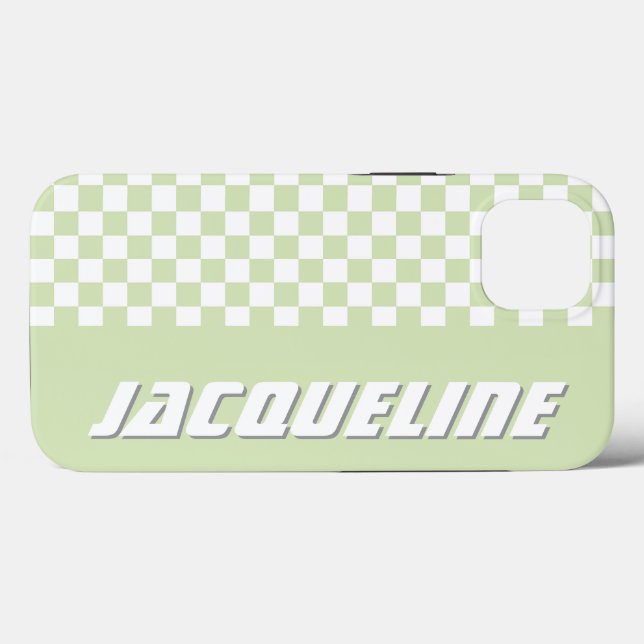 Funda De Case-Mate Para iPhone Patrón de verificación verde (Reverso (Horizontal))