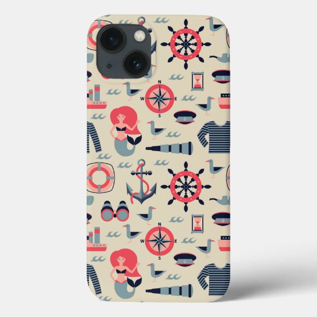 Funda De Case-Mate Para iPhone Patrón de vida marina (Reverso)