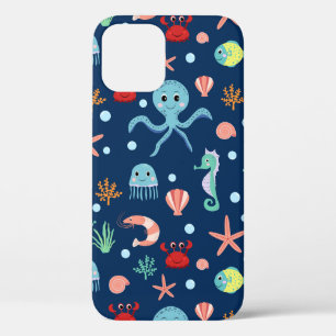 Funda Para iPhone 12 Pro Patrón de vida marina del océano lindo