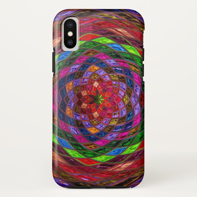 Funda De Case-Mate Para iPhone Patrón de vidrio manchado (Reverso)