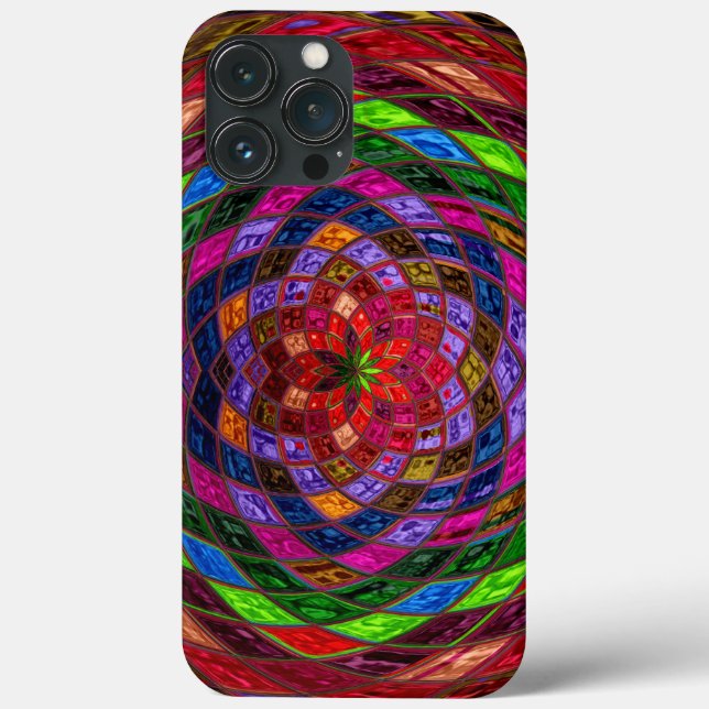 Funda De Case-Mate Para iPhone Patrón de vidrio manchado (Reverso )