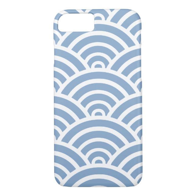 Funda De Case-Mate Para iPhone Patrón de vieira azul (Reverso)