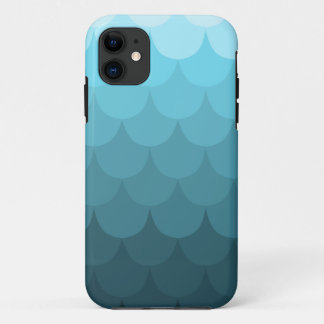 Funda Para iPhone 11 Patrón de vieira de color ocre azul