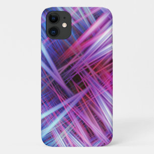 Funda Para iPhone 11 Patrón de vigas de luz púrpura y azul