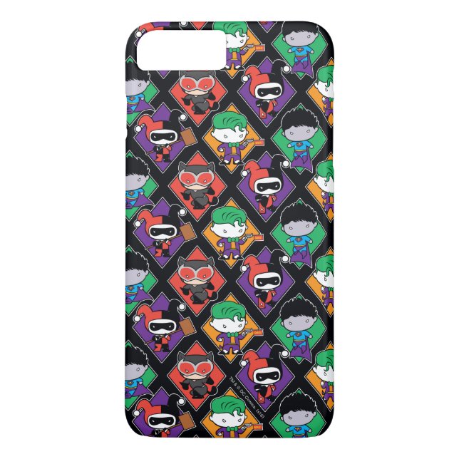 Funda De Case-Mate Para iPhone Patrón de Villain de la liga de justicia de Chibi (Reverso)
