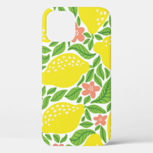 Funda Para iPhone 12 Patrón de vintage de verano del cítrico limón