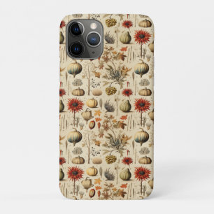 Funda Para iPhone 11 Pro Patrón de vintage del Día de Acción de Gracias Flo